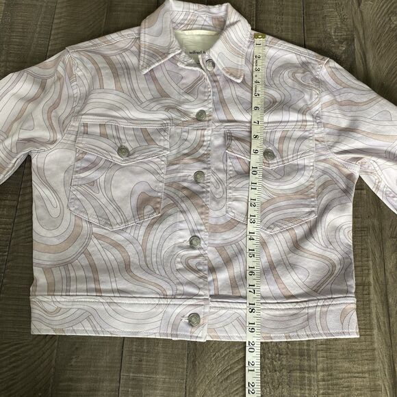 NWOT Aritzia Wilfred Free Gaze Jacket Denim Swirls‎ Size XS - Picture 13 of 14